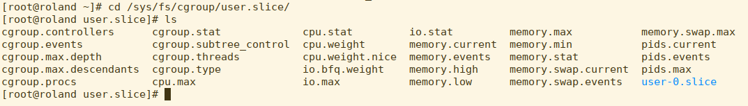 now see the default active slices at the top level (system.slice and user.slice) now see the default active slices at the top level (system.slice and user.slice)