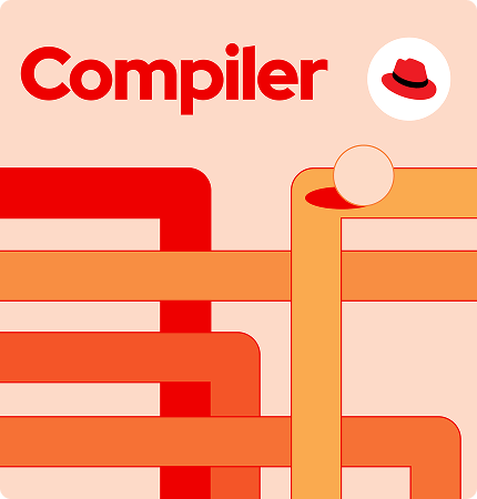 Abstract image with red and orange pipes, a white sphere, and the word 