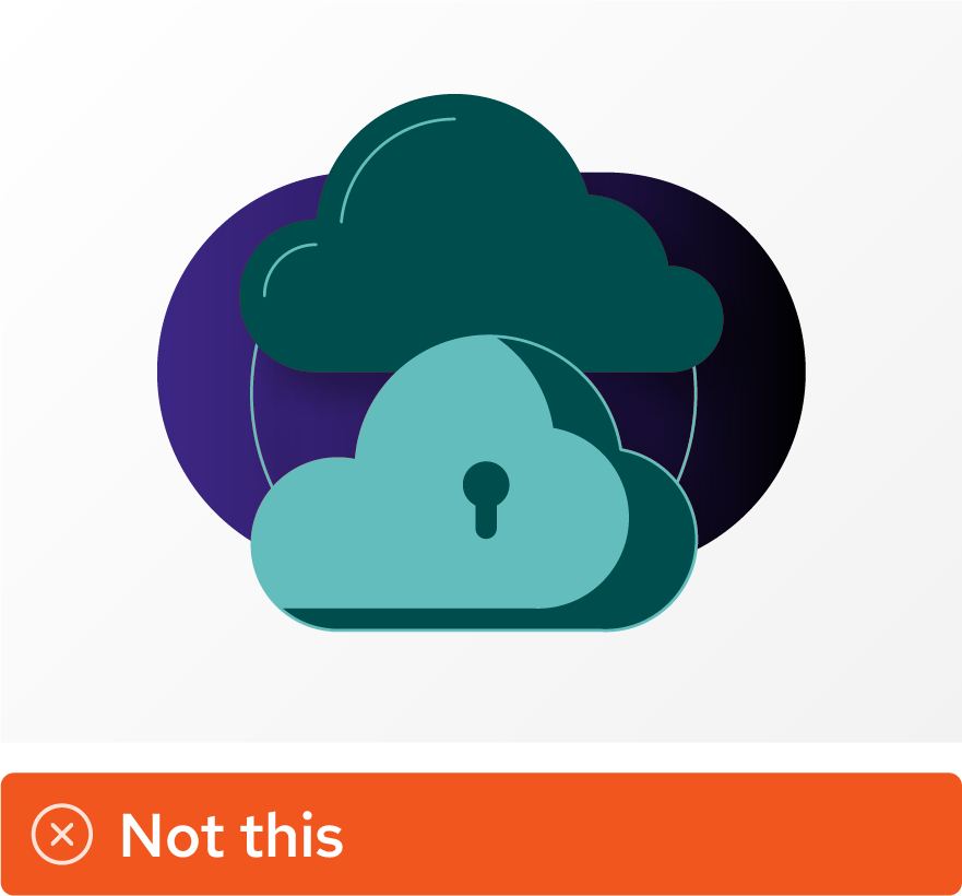 Image showing misuse: A mini illustration recolored in light and dark teal.
