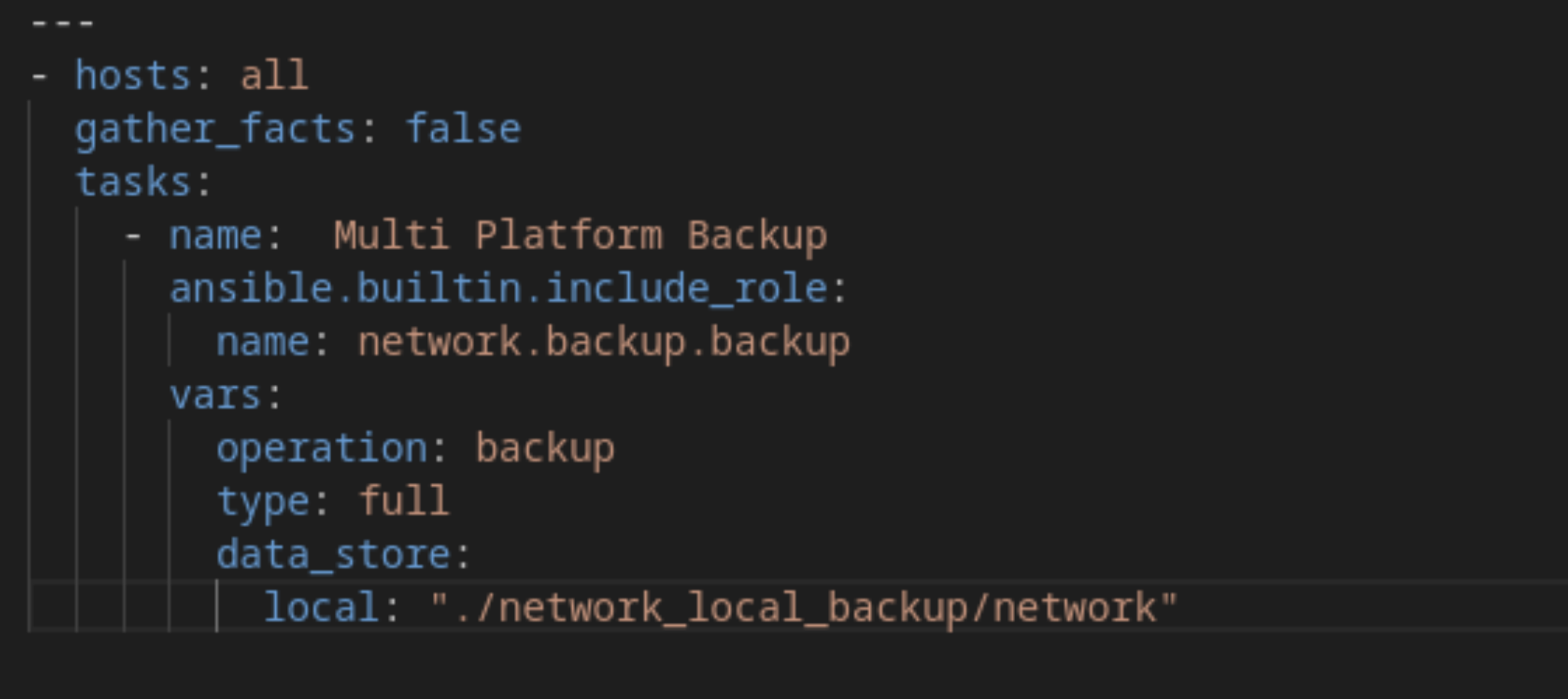 Figure 6. Example of a playbook based in YAML.
