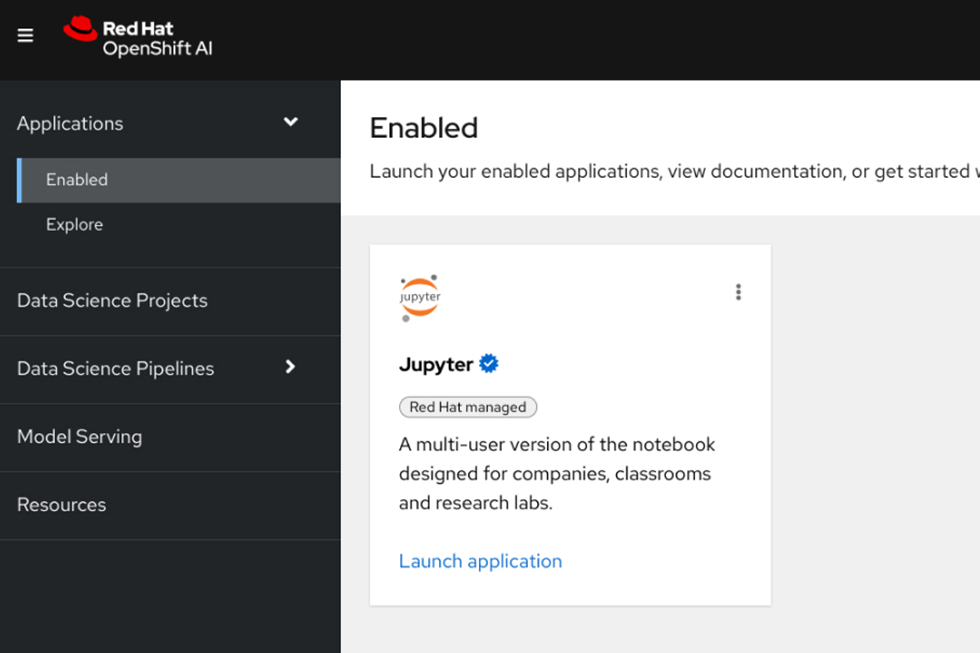 OpenShift AI window