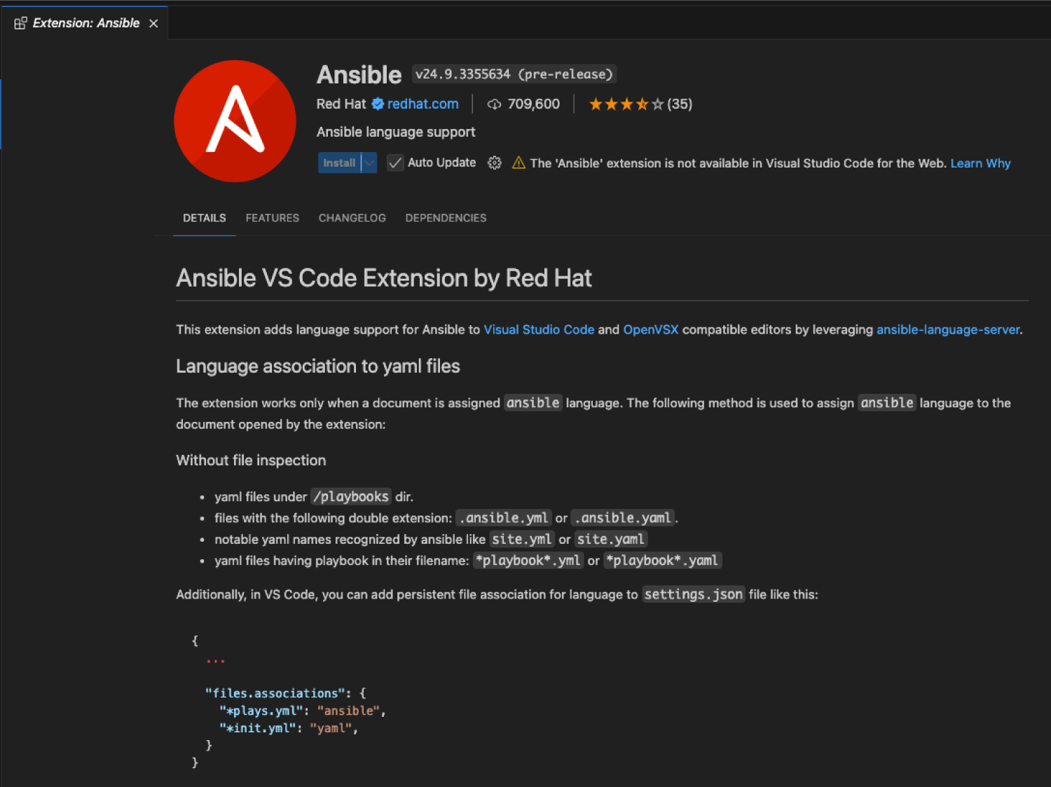 Ansible VS Code 설치