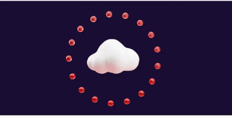 Illustration of cloud surrounded by dots