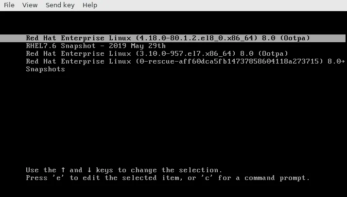 New RHEL 8 GRUB entry New RHEL 8 GRUB entry