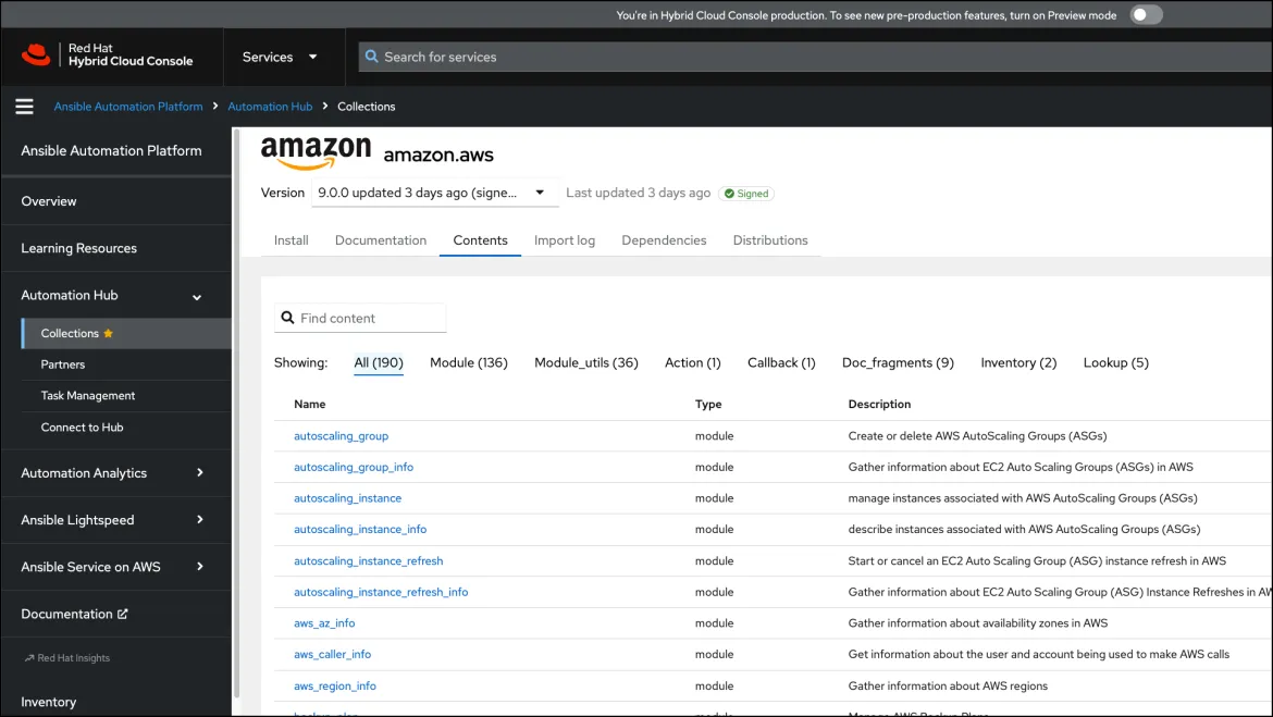 Ansible automation hub
