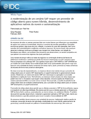 Modernizar um cenário SAP requer um código aberto