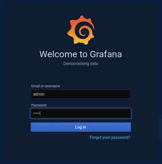 RHEL metrics system role fig 4 grafana login RHEL metrics system role fig 4 grafana login