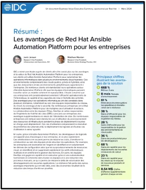 Résumé exécutif: Les bénéfices de Red Hat Ansible Automation pour l'entreprise