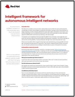 First page of Intelligent framework for autonomous intelligent networks overview