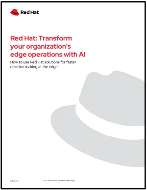 Front cover of Red Hat: Transform your organization's edge operations with AI detai