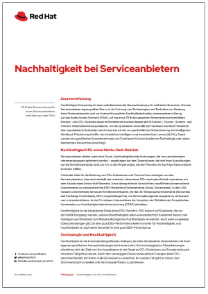 Nachhaltigkeit bei Serviceanbietern