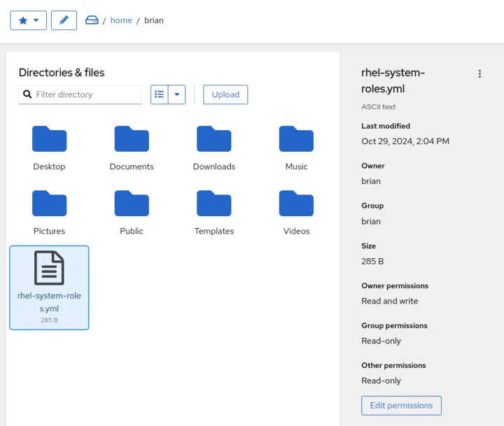 file management to the web console
