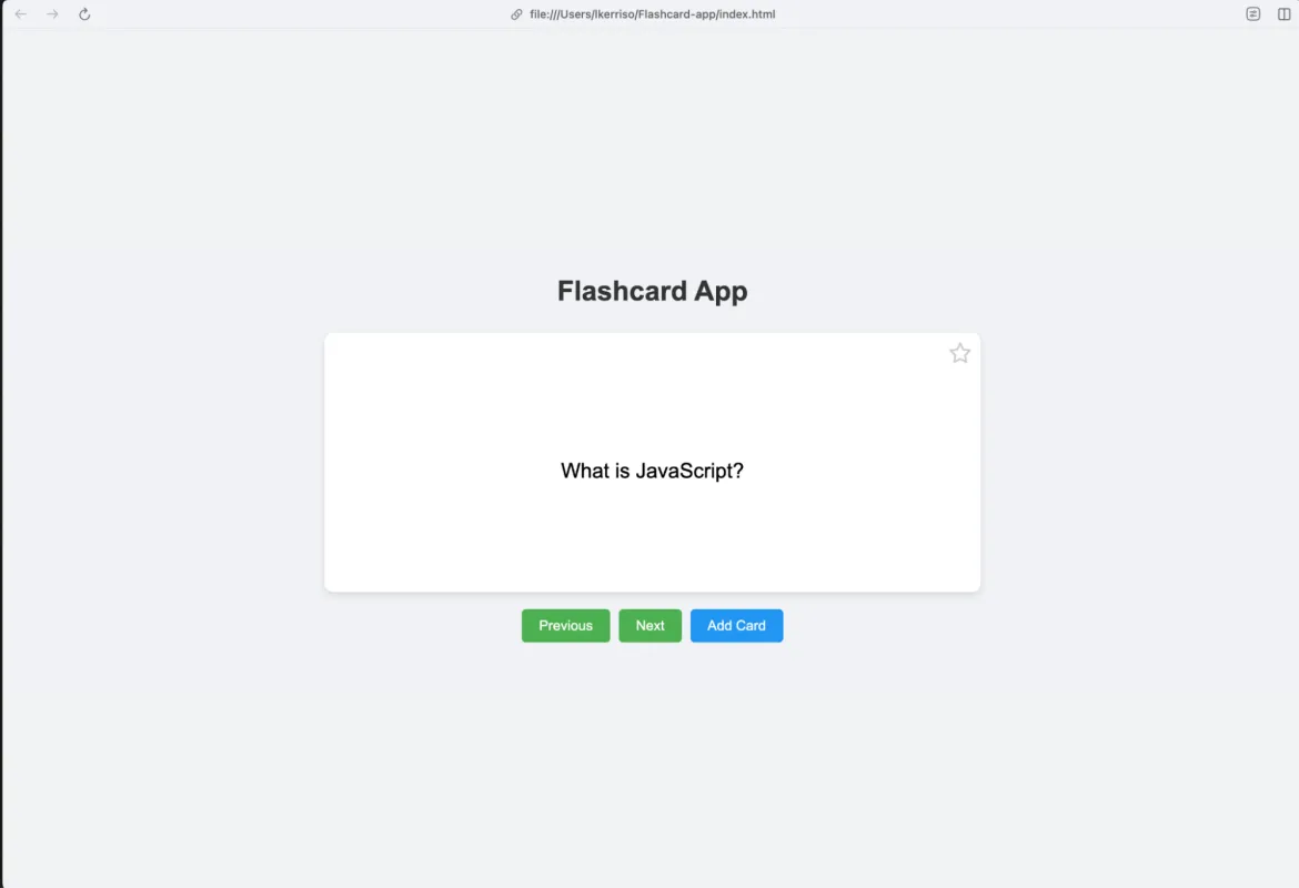 flashcards application