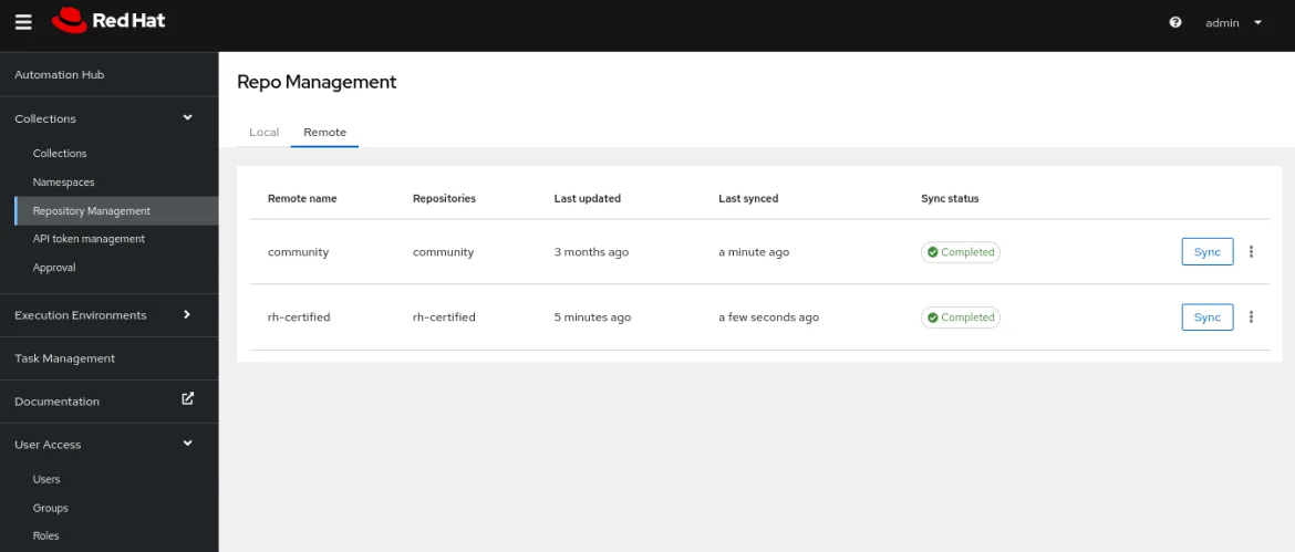 Automation Hub repo management completed